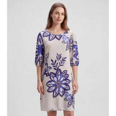 Imagem de Vestido Midi Com Manga Flare 3/4 Infinita Cor Azul, G, Azul