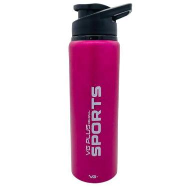 Imagem de Garrafinha Squeeze Alumínio Brilhante com Trava 750ml Academia VG+, Ro