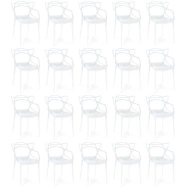 Imagem de Kit 20 Cadeiras de Jantar Allegra Prática Empilhável - Branco - Magazi