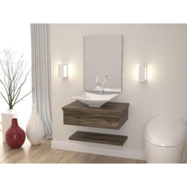 Imagem de Bancada Metrópole 605w C/cuba Lux L38 C/prateleira - Compace, Branco