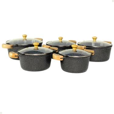 Imagem de Jogo 5 Panela Revestimento Cerâmica Antiaderente Em Alumínio - Di Alum