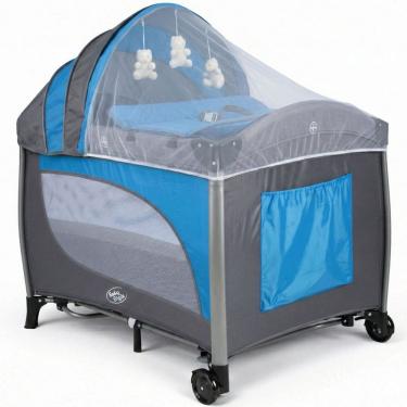 Imagem de Berço Portátil Balanço com Mosquiteiro Caixinha Musical Som e Vibração Dobrável para Viagem com Rodas e Bolsa Transporte