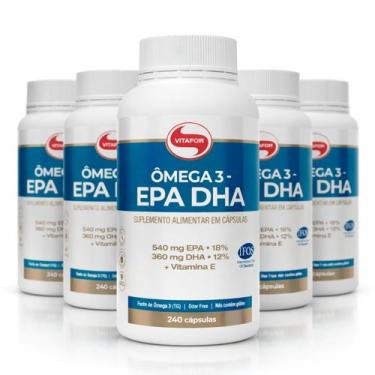 Imagem de KIT 5  EPA DHA Ômega 3 Vitafor 240 Cápsulas