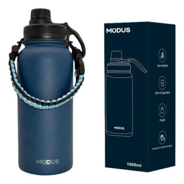 Imagem de Garrafa Térmica Parede Dupla Com Alça Aço Inox 1L Café Suco Água Acade