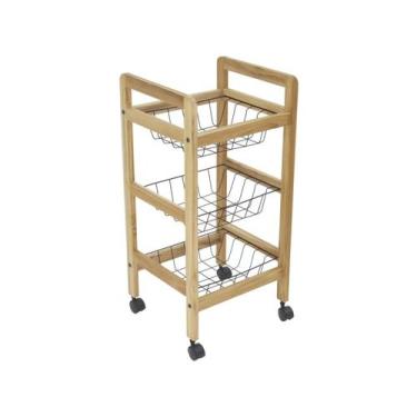 Imagem de Fruteira Tramontina Utilínea em Madeira Teca com 3 Cestos