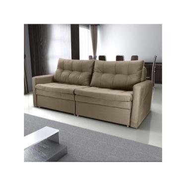 Imagem de Sofá Cama Reclinável 2 Lugares 220Cm Nayla Veludo Turkey Capuccino Mat