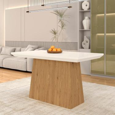 Imagem de Mesa Sala De Jantar Roma 1,20m Retangular Avulsa Cinamomo/off -  M.a