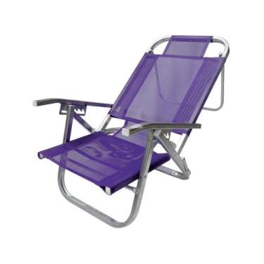 Imagem de Cadeira de Praia Copacabana Reclinável Roxa CADO398 Botafogo - Botafog