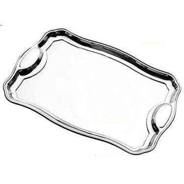 Imagem de Bandeja Retangular Classic Aço Inox C/ Alça Prata Tramontina - Tramont