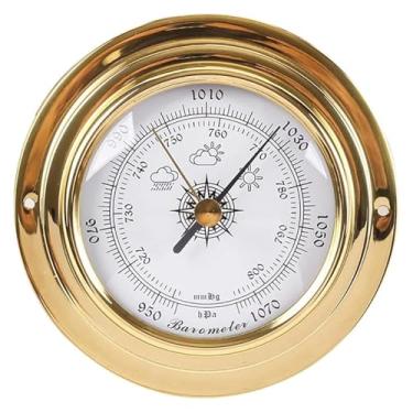 Imagem de Barômetro 3 Em 1, Barômetro Tradicional, Barômetro De Pesca Ao Ar Livre, Barômetro Marinho Banhado A Zircônio De Caixa De Cobre De 98mm, Gold