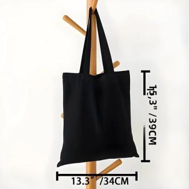 Imagem de Bolsa de Ombro Feminina de Lona - Grande Capacidade, Casual e Simples,