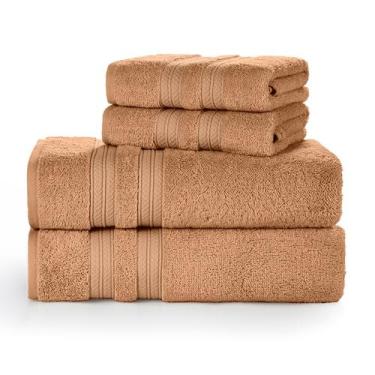 Imagem de Kit Jogo De Toalhas Karsten 4 Peças Banho e Rosto Unika Fio Penteado 5