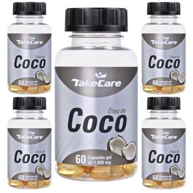 Imagem de 5 Óleo De Côco Extra Virgem 60 Cáps 1000mg Perca Peso Hoje - Take Care
