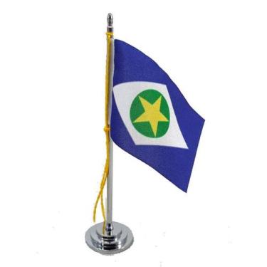 Imagem de Mini Bandeira Mesa Mato Grosso mastro 15 cm - SP Bandeiras 