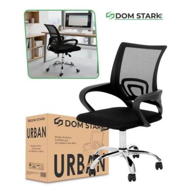 Imagem de Kit 2 Cadeiras Escritório Giratória Mesh Preta Home Office - DOM STARK