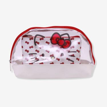 Imagem de Necessaire Zonacriativa 2 em 1 Hello Kitty em Plástico PVC e Nylon 16X22X9CM Branco com...