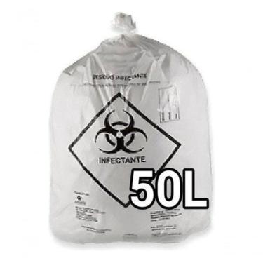 Imagem de Sacos de Lixo Infectante Hospitalar 60 Litros 100 Unidades para Descarte Seguro Higipack