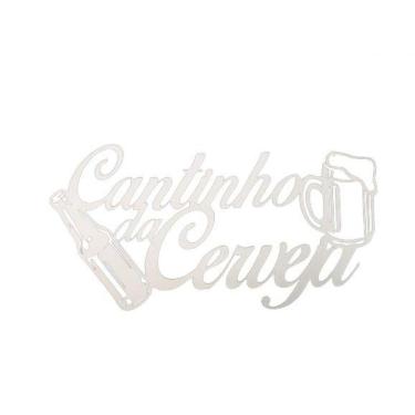 Imagem de Porta-chaves Decorativo Cantinho da Cerveja em Mdf Branco [F031] Suporta Até 5 Chaves Branco