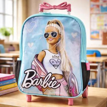 Imagem de Mochila Escolar Barbie Rodinhas Com Mancha Na Frente