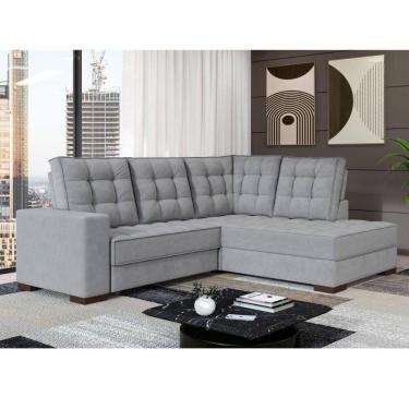 Imagem de Sofá de Canto Retrátil e Reclinável 4 Lugares 220cm Multimóveis CR45346