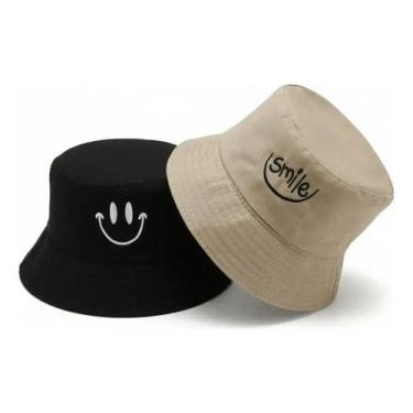 Imagem de Chapéu Bucket Cata ovo Smile Dupla Face Algodão Reversível Luke Sports