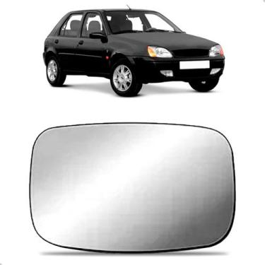 Imagem de Lente Retrovisor Fiesta 1996 1997 1998 1999 2000 2001 2002 Ford Ka com