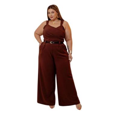 Imagem de Macacão Longo Plus Size Pantalona com Cinto 0685 - - Bellucy Modas, Ma