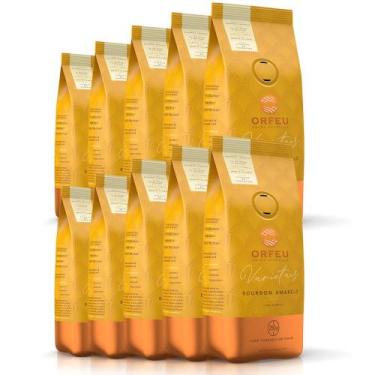 Imagem de Café em Grãos Orfeu Bourbon Amarelo Kit 10 Pacotes de 250g