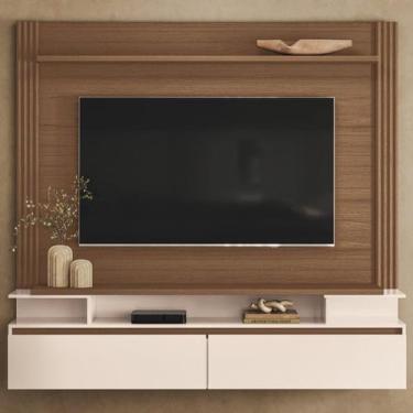 Imagem de Painel Tv 65 Pol 181cm Bancada Suspensa Walle Castanho/Off H01 - Mpoze