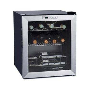 Imagem de Adega Suggar Lyon Digital 13 Garrafas Preta e Inox 13L Termoelétrica 220V