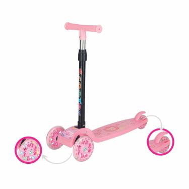 Imagem de Patinete Infantil Dobrável CKS Leozinha Rosa com LED 35kg
