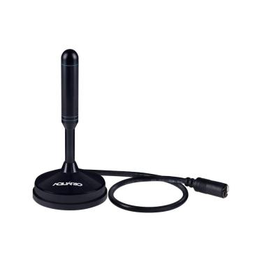 Imagem de Antena Digital Aquário Dtv-150 5 em 1 VHF-UHF-FM-HDTV-4K com Cabo 5 Metros Uso Interno Ou Externo Preto