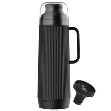Imagem de Garrafa Térmica Mundial Preta 1 Litro Quente Frio Café Chá Termolar
