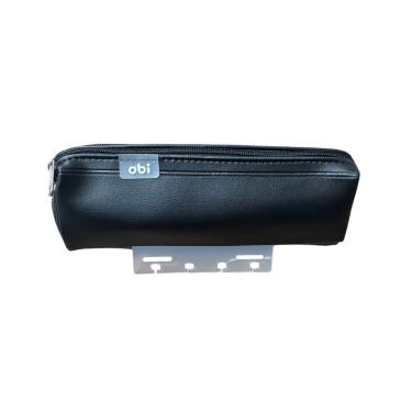 Imagem de Estojo Obi Brasil Simples para Caderno Argolado com Ziper PVC Tecido Organizador Escolar Escritorio Preto