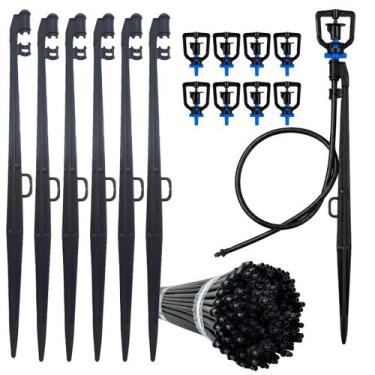 Imagem de Kit Micro Aspersor Bailarina Com Haste 36cm e Microtubo - 50 Und Litro