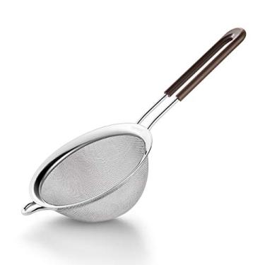 Imagem de Peneira portátil de aço inoxidável de 16 cm, peneira de farinha com filtro de açúcar em pó, peneira de malha de 30 ferramentas de assar (tamanho: comprimento 35,8 cm × largura 16 cm × altura 7,8 cm)