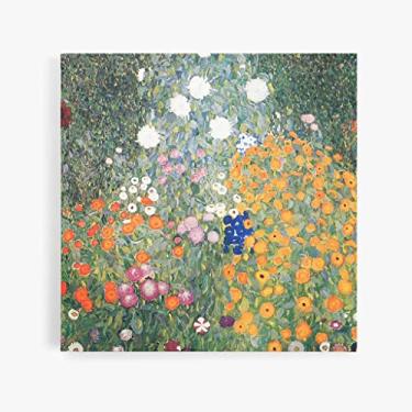 Imagem de Quadro Jardim Florido Gustav Klimt Flores Canvas 60x60cm