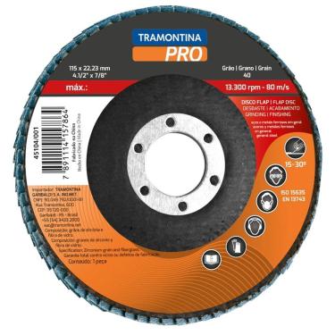 Imagem de Disco Flap 4.1/2" Grão 80 Tramontina PRO Tramontina