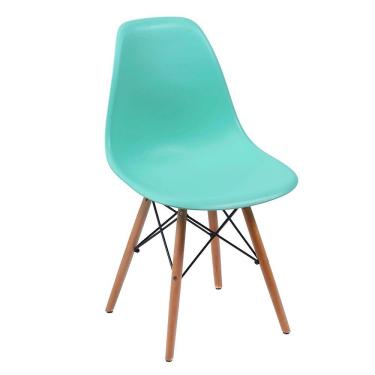 Imagem de Cadeira Eames Eiffel com Pés de Madeira - Verde Tiffany