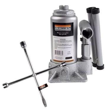 Imagem de Kit Macaco Hidráulico Garrafa 6t Chave Roda Starfer