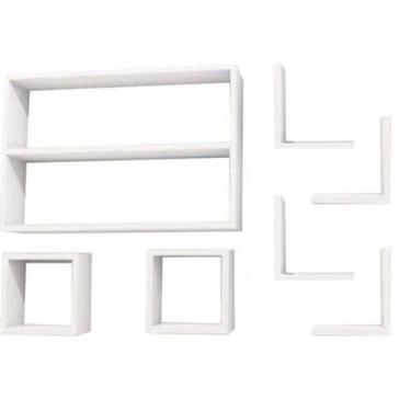 Imagem de Kit Nicho Com 07 Peças Montado Em Mdf Branco - Sb Móveis