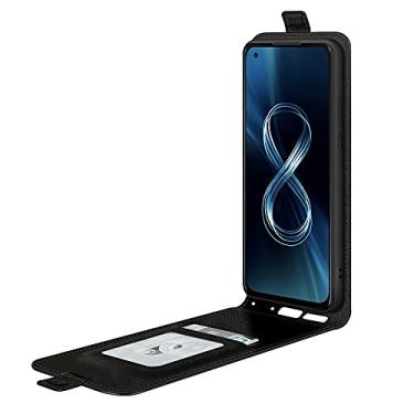 Imagem de YUNCHAO Caixa de telefone Para ASUS ZenFone 8 R64 TEXTURA CASA DE COLATO VERTICAL DO VERTICA COM CATOS DE CARTÃO E FOTO DE CARTO E FOTO capa para celular