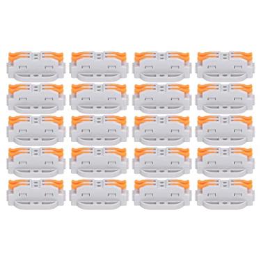 Imagem de Conectores de fio compactos Conectores de fio de porca de alavanca de 20 peças Condutores de emenda compactos rápidos Empurrar no bloco de terminais Fiação compacta Conectores tipo came
