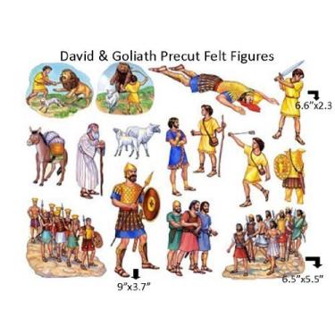 Imagem de David and Goliath Felt Figures for Flannel Board Bible Stories-precut