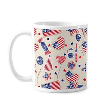 Imagem de Balão dos EUA bala coração bandeira estrela festival caneca cerâmica café porcelana xícara louça
