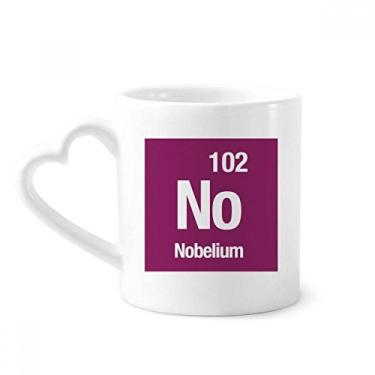 Imagem de NO Nobelium Chemical Element caneca chem café cerâmica copo de coração de vidro