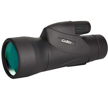 Imagem de Telescópio monocular de alta definição Gosky 12x50 - Monóculo impermeável - Prisma BAK4 para Wildlife Pássaro Observando Caça Acampamento Viajando Esportes ao Ar Livre (Preto)