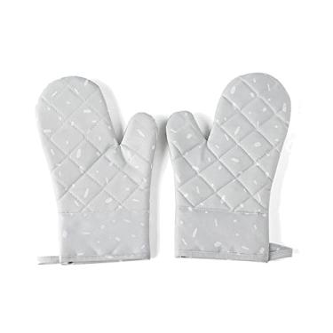 Imagem de Luvas de forno de silicone Luvas de cozinha Luvas de forno Luvas de forno Luvas Impermeáveis resistentes ao calor para churrasco Assar e grelhar cozinhar, cinza