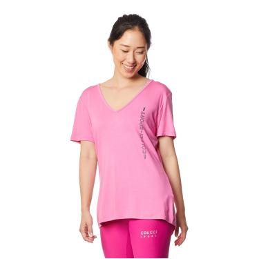 Imagem de Camiseta com Estampa Colcci Sports Feminino Rosa Ultra Rose M