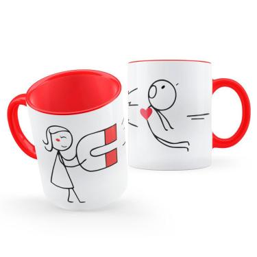Imagem de Caneca Bonequinhos Imã Do Amor Casal Presente Namorados